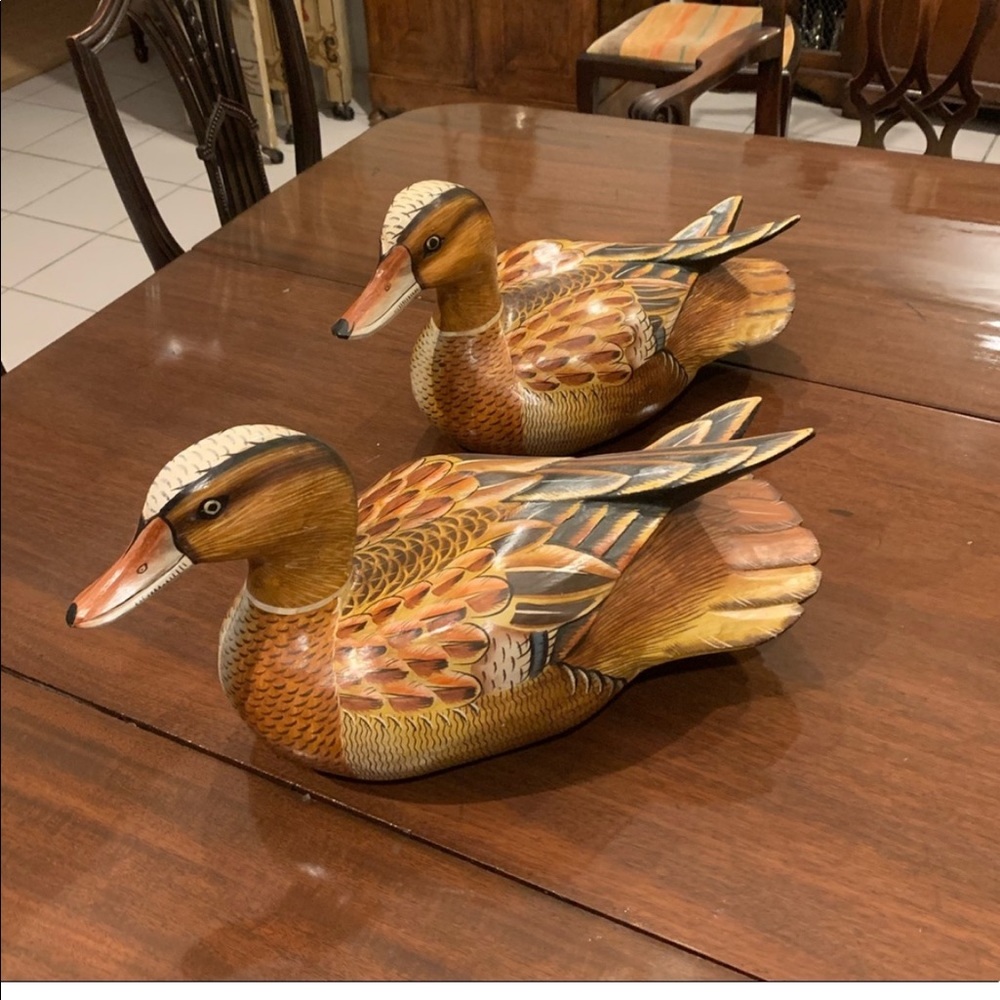 One of A Pair of Carved Ducks
